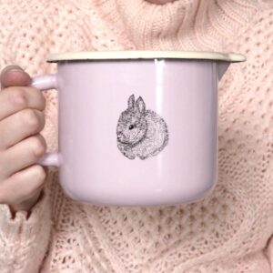 garnek duży emaliowany różowy z dzióbkiem RABBIT