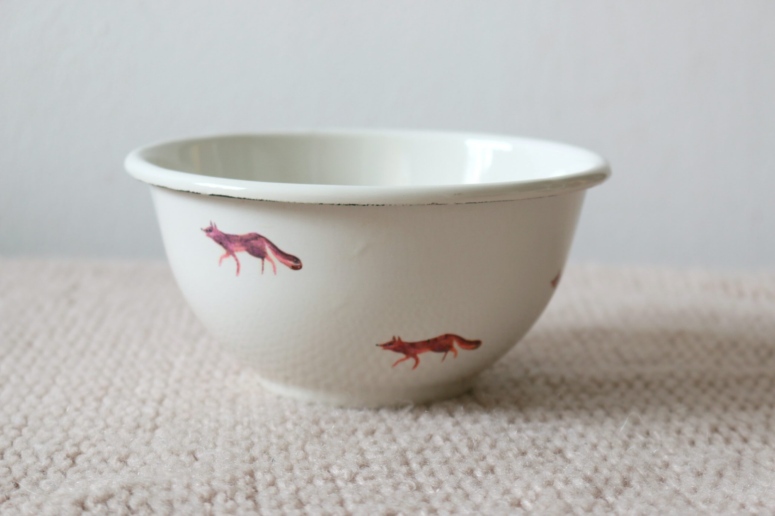 emaliowana miska talerz FOXES 14cm