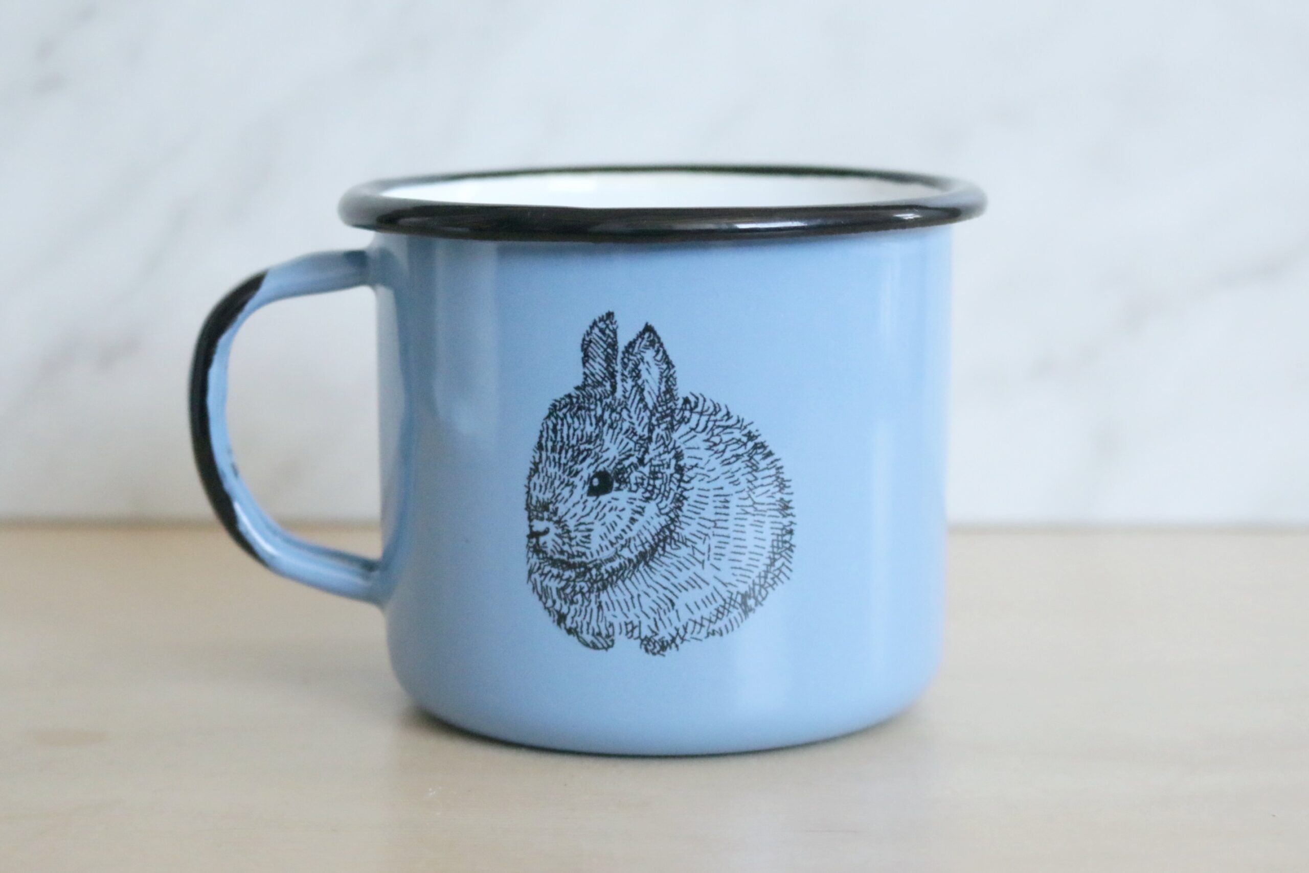 kubek emaliowany RABBIT niebieski