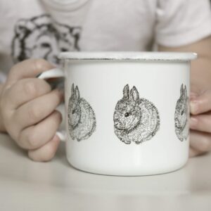 kubek emaliowany RABBITS WHITE DIXIE LION garnek