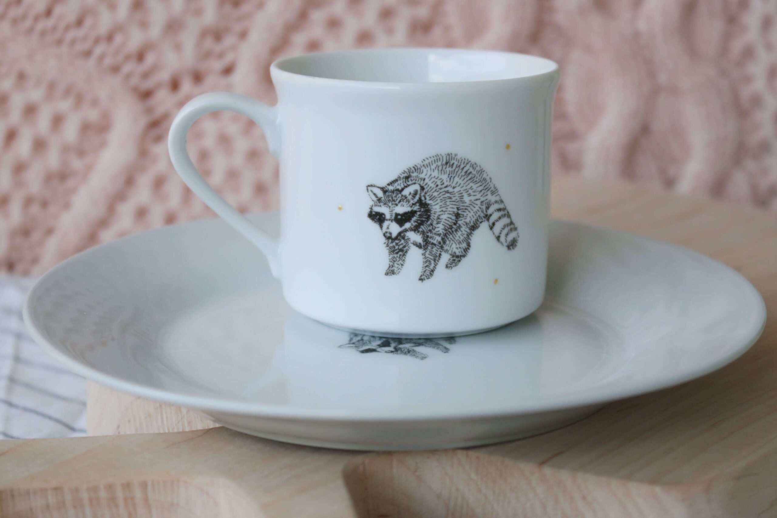 zestaw talerzyk + kubek dla dziecka RACCOON