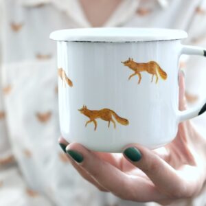kubek emaliowany FOX WHITE DIXIE LION garnek