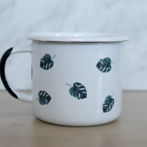 kubek emaliowany MONSTERA WHITE