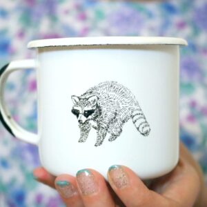 kubek emaliowany RACCOON WHITE DIXIE LION