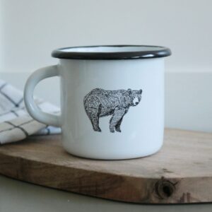 kubek emaliowany BEAR WHITE LION garnek