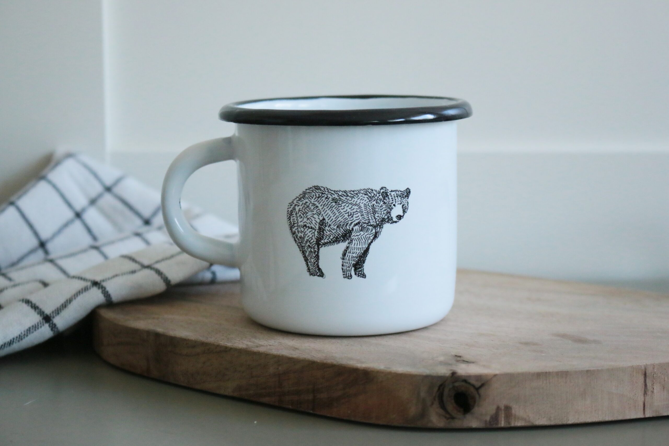 kubek emaliowany BEAR WHITE LION garnek