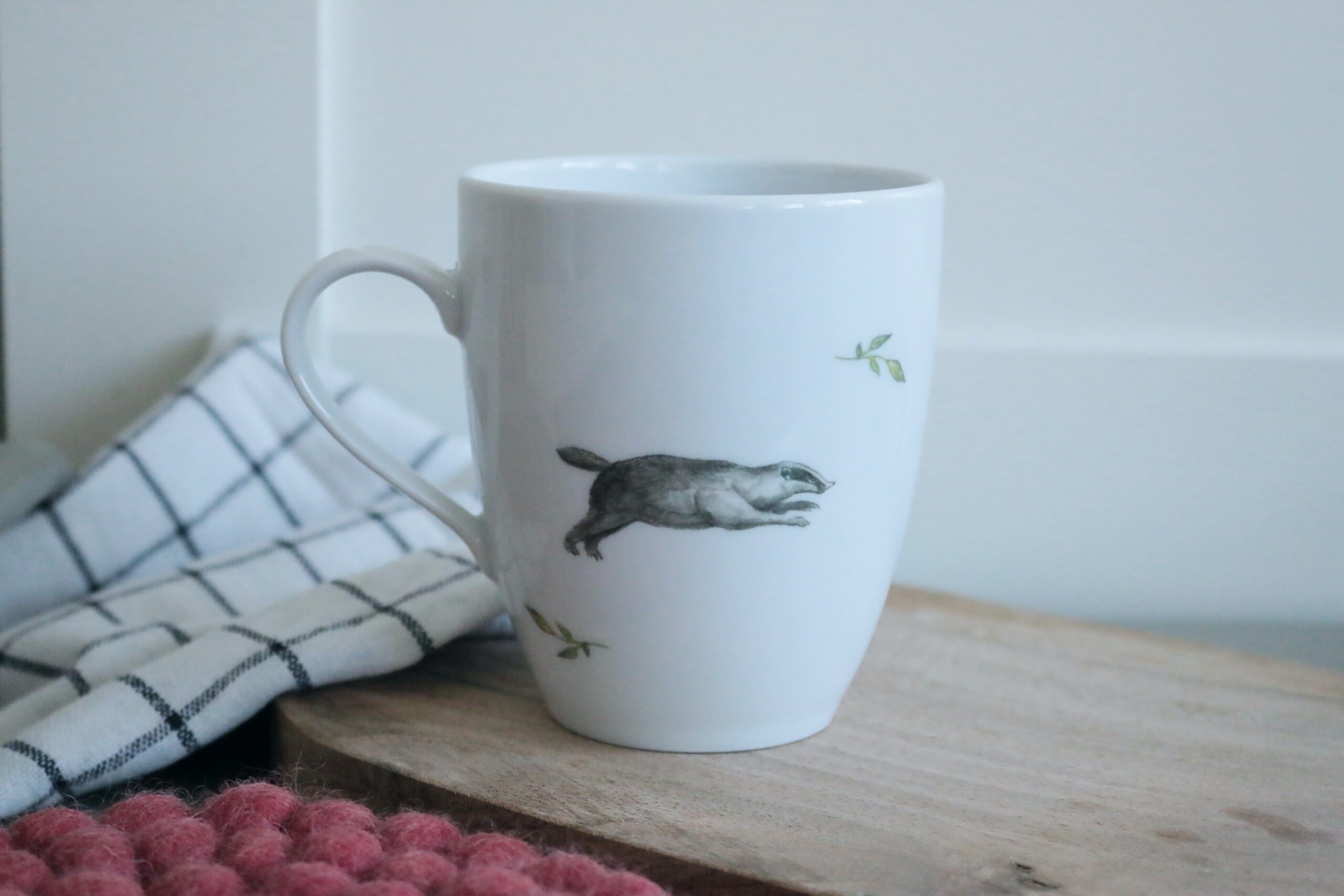 400ml Duży Kubek Porcelanowy Borsuk