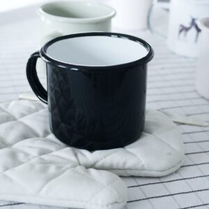 Kubek emaliowany czarny 320ml