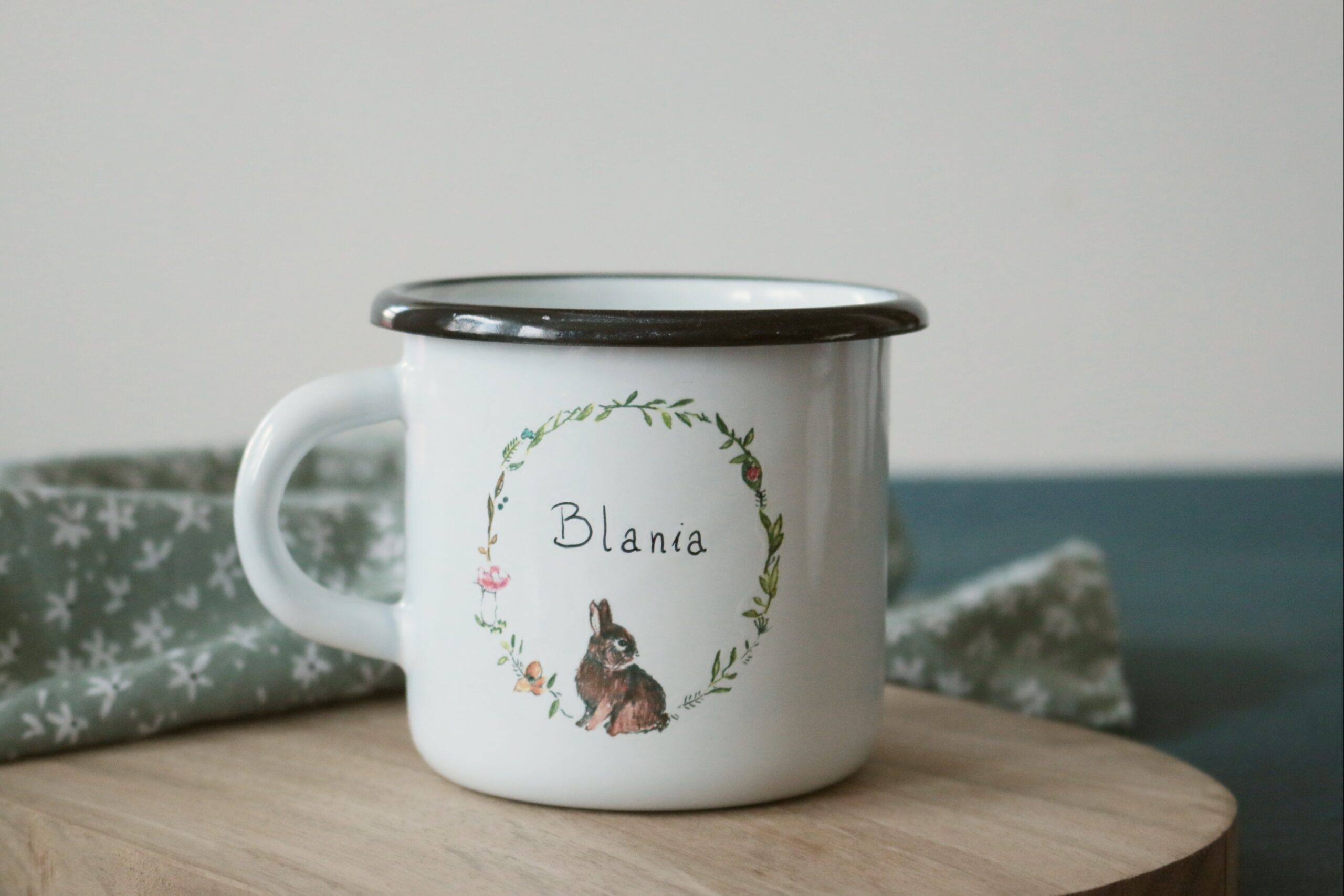 Kubek Emaliowany Personalizowany królik