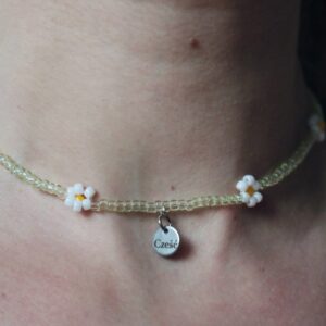 naszyjnik jasnozielony"cześć"